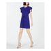 CALVIN KLEIN Womens Blue Short Sleeve Jewel Neck Mini Sheath Wear To Work Dress Size 4