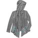 Girls' Hooded Cardigan with Border Print