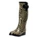 OwnShoe Womens Mid Calf Leopard Print Rain Boots Wellies