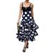 Women's Casual Tiered Skirts Loose Polka Dot Print Skirts