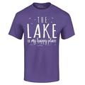 Shop4Ever Men's The Lake is My Happy Place Graphic T-shirt