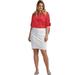 ellos Women's Plus Size Raw High-Low Hem Denim Skirt