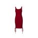 Xingqing Women Summer Mini Dress Slip Folds Drawstring Sleeveless Dresses