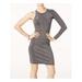 MICHAEL KORS Womens Silver Glitter-metallic One-shou Jewel Neck Above The Knee Body Con Cocktail Dress Size S