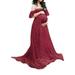 Colisha Women Off Shoulder Maternity Dress Ruffles Elegant Slim Fit Gowns Maxi Photography Dress