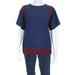 Pre-ownedSea New York Womens Leah Embroidered Top Blue Red Cotton Size 8 12044322