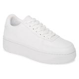 Jeffrey Campbell COURT Fashion Sneakers White Lace Up Platfrom Tennis Shoes (9, WHITE WHITE)