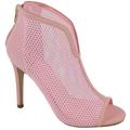 Delicious Shoes Women Stiletto Mesh High Heels Open Peep Toe Dress Back Zipper PARVIN-S Pink 6.5