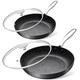 Michelangelo 24cm and 28cm Non Stick Frying Pan with Lid, Pro. Hard Anodized Non Stick Frying Pan Set with Stone-Derived Coating, Frying Pans for Induction Hob