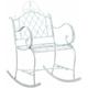 Décoshop26 - Chaise fauteuil à bascule rocking chair pour jardin en métal blanc vieilli - blante