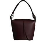 Burberry Deep Claret Medium Leather Bucket Bag