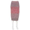 Burberry Womens Cashmere Cotton Wool Blend Mouline Skirt in Red, Brand Size Large