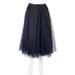 Burberry Lace Panel Pleated Tulle Skirt In Navy