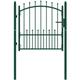Cancello per Recinzione con Punte in Acciaio 100x100 cm Verde - Vidaxl