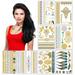 Metallic Temporary Tattoos for Women Teens Girls - 8 Sheets Gold Silver Temporary Tattoos Glitter Shimmer Designs Jewelry Tattoos - 100+ Color Flash Fake Waterproof Tattoo Stickers (Mustique)