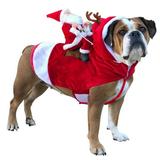 Christmas Pet Clothes Santa Claus Riding Dogs Party Cosplay Costumes