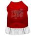 Mirage Pet Technicolor Love Rhinestone Pet Dress Red with White Lg