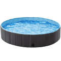 Alden Design Foldable Pet Swimming Pool Wash Tub for Cats and Dogs Black X-Large 55.1