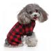 Pet Dog Plaid Pajamas Flannel Christmas PJs Cold Weather Jumpsuit for Small And Medium Dogs - Red and Black L