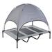 PawHut Elevated Portable Dog Cot Pet Bed with UV Protection Canopy Shade 48 inch Gray