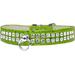 Mirage Pet Leather Rhinestone Dog Collar Lime Green L