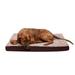 FurHaven Pet Products Two-Tone Faux Fur & Suede Deluxe Memory Foam Pet Bed for Dogs & Cats - Espresso Large