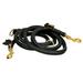 Dean & Tyler Multi-Functional Rolled Handle Leather Dog Training Slip Leash with Adjustable Handle & Collar Noburo Black with Stainless Steel