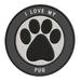 I Love my Pug 3.5 Iron-On or Sew-On Embroidered Patch Novelty Applique - Family Pet Canine Dog Breeds Animals Dog Paw - Vacation Travel Souvenir Tourist