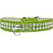 Mirage Pet Leather Rhinestone Dog Collar Lime Green S