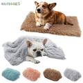 BadPiggies Dog Fluffy Faux Fur Blanket Reversible Plush Cat Sleep Mat for Pet Bed Couch Sofa Car (L Blue)