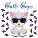 Cutie Caps 40 pack Large Purple Glitter Soft Nail Guard for Cat Paws / Claws