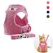 PULLIMORE Dog Harness And Leash Set Adjustable Reflective Soft Corduroy Pet Vest For Night Walking Puppy Kitten (S Pink)