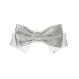 Pooch Outfitters Valentino Bow Tie - Silver - Extra Large