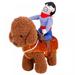 TINKER Funny Dog Costume Cowboy Rider Horse Riding Designed Outfit Pet Puppy Apparel Dress Up