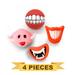 4 Pieces Funny Dog Toy Lips. 1 Big Red Lip 1 Pig Nose Teeth 1 Dracula Teeth and 1 Teeth Ball Rubber for Pet Dog with Sound Squeaker Squeaky Toys for Small and Medium Dog