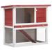 Anself 2 Tier Rabbit Hutch with Pull Out Tray and Ramp Outdoor Wooden Chicken Coop House Bunny Hen Pet Guinea Pig Small Animal Cage 35.4 x 17.7 x 31.5 Inches (L x W x H)