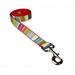 Sassy Dog Wear STRIPE-RED-MULTI2-L 4 ft. Multi Stripe Dog Leash- Red - Small