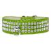 Mirage Pet Leather Rhinestone Dog Collar Lime Green L