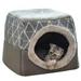 Pet Space Capsule Cat House Cat Litter Villa Enclosed House 35*33*30cm Zebra Pattern