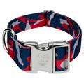 Country Brook PetzÂ® 1 1/2 inch Premium Navy Blue and Red Camo Dog Collar Limited Edition XL
