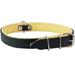 Real Leather Soft Leather Padded Dog Collar (11 -13 Neck; 1/2 Wide Black/Beige)