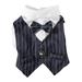 Dog Shirt Puppy Pet Small Dog Clothes Stylish Suit Bow Tie Costume Wedding Shirt Formal Tuxedo with Black Tie Dog Prince Wedding Bow Tie Suit