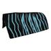 Tahoe Tack Zebra Print Handwoven Solid Wool Saddle Blankets- Turquoise Zebra 34 x 36