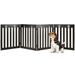 Gymax 24 Folding Wooden Freestanding Pet Gate Dog Gate W/360Â° Hinge Espresso