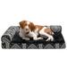 FurHaven Pet Products Southwest Kilim Memory Top Deluxe Chaise Lounge Pet Bed for Dogs & Cats - Black Medallion Medium