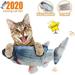 Amerteer Moving Cat Kicker Fish Toy Realistic Flopping Fish Wiggle Fish Catnip Toys Motion Kitten Toy Plush Interactive Cat Toys Fun Toy for Cat Exercise Cat-Fish-Toy-Kitty-Interactive