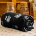 Soft Warm Pet Velvet Blanket for Dogs Cats Puppies Lovely Pet Dogs Cats Bed Mat Blanket Soft Winter Warm Fleece Design Pet Puppy Bed Sofa Pet Product Cushion Cover Towel Black M