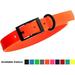 DogLine - Biothane Waterproof Dog Collar Strong Coated Nylon Webbing with Black Hardware Odor-Proof for Easy Care Clean High Performance Fits Small Medium Large Dogs(Neon Orange: L: 15 - 18 |W 3/4 )