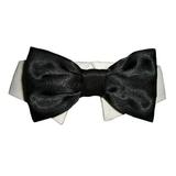 Pooch Outfitters Black Satin Bow Tie - Black - Extra Small