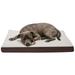 FurHaven Pet Products Faux Sheepskin & Suede Deluxe Cooling Gel Memory Foam Pet Bed for Dogs & Cats - Espresso Large